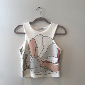 ZARA abstract flower design tank top
